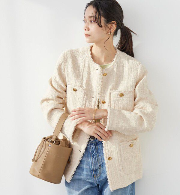 UNITED ARROWS green label relaxing「［size SHORTあり］Bisentino ノーカラー ジャケット」|ノーカラージャケット|