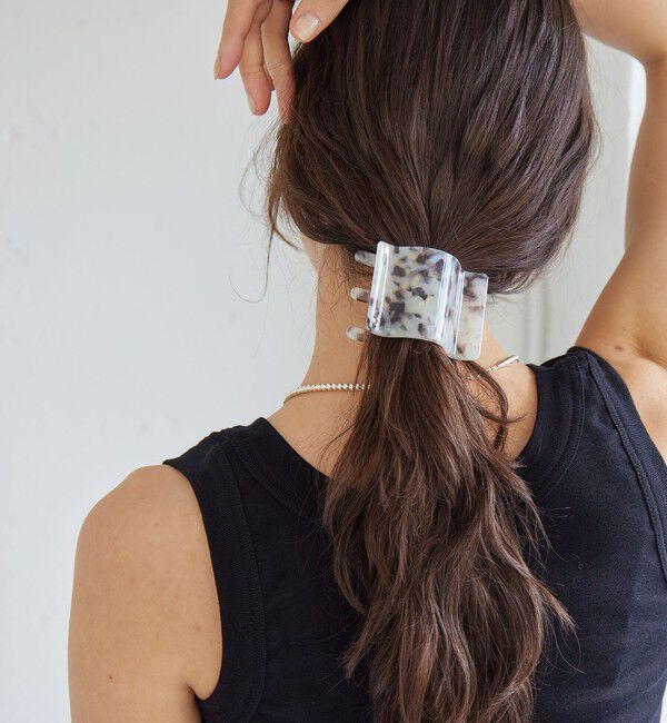 UNITED ARROWS green label relaxing「【WEB限定】スクエアマーブル ヘアクリップ」|ヘアバンド|MD.GRAY