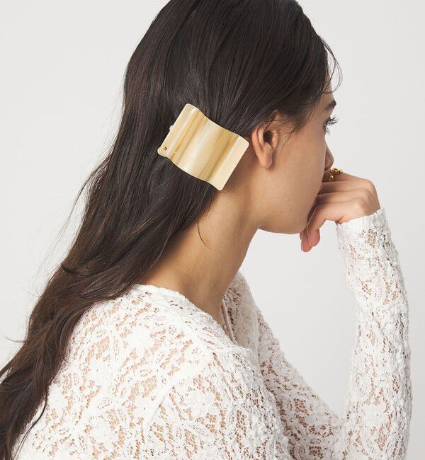 UNITED ARROWS green label relaxing「【WEB限定】スクエアマーブル ヘアクリップ」|ヘアバンド|