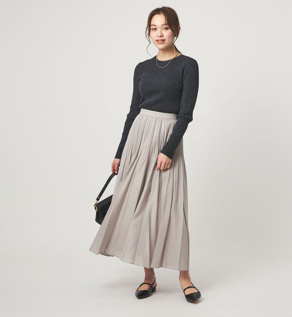 UNITED ARROWS green label relaxing「ラメ リブ クルーネック ニット プルオーバー」|ニット・セーター|