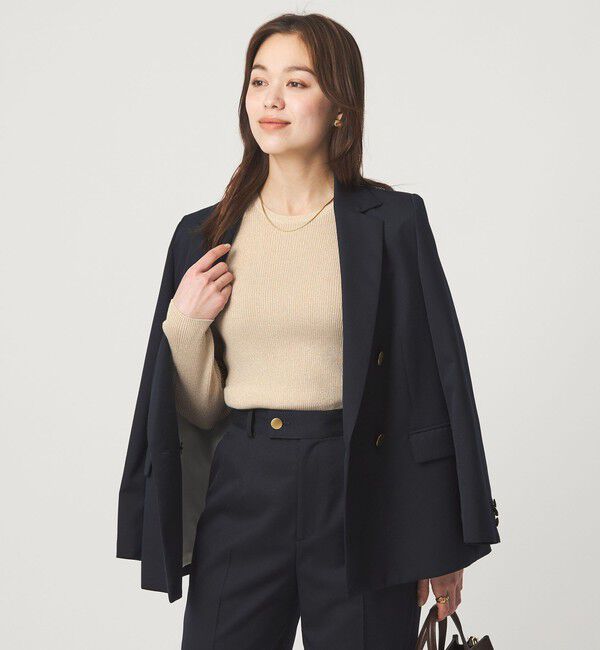 UNITED ARROWS green label relaxing「ラメ リブ クルーネック ニット プルオーバー」|ニット・セーター|