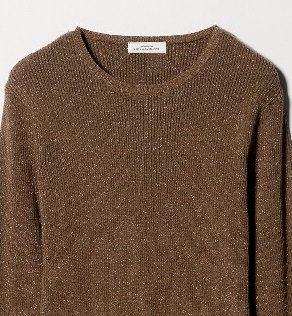 UNITED ARROWS green label relaxing「ラメ リブ クルーネック ニット プルオーバー」|ニット・セーター|