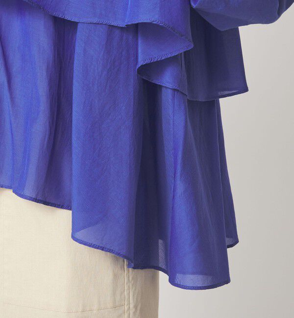 UNITED ARROWS green label relaxing「［size SHORTあり］ボイル レイヤー ギャザー ブラウス」|シャツ・ブラウス|