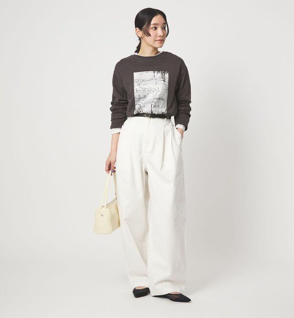 UNITED ARROWS green label relaxing「【WEB限定】＜at ease＞メタリックプリント ロングスリーブ カットソー」|Tシャツ・カットソー|