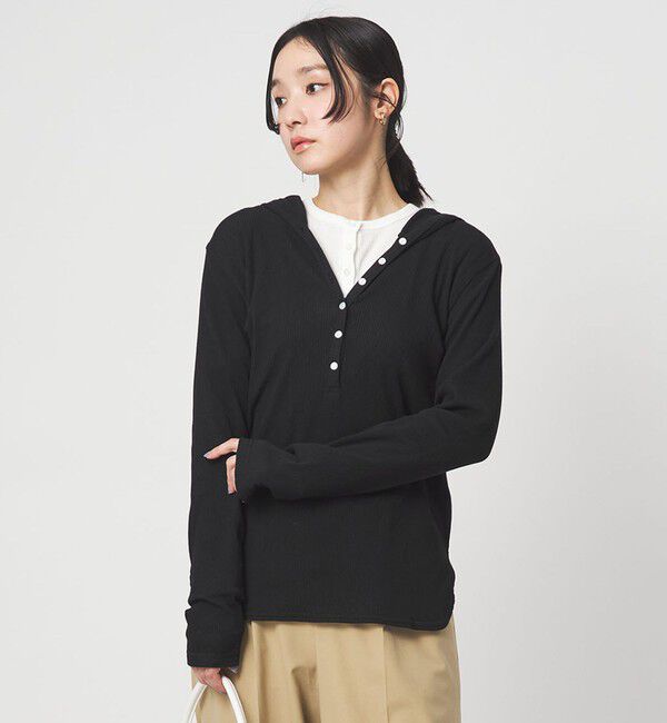 UNITED ARROWS green label relaxing「【WEB限定】＜at ease＞シアーテレコ フード ロングスリーブ カットソー」|Tシャツ・カットソー|