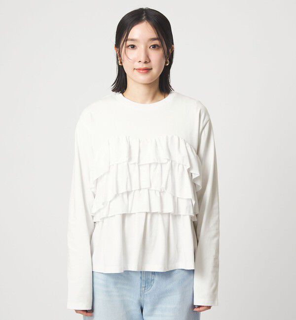 UNITED ARROWS green label relaxing「【WEB限定】＜at ease＞フロント フリル プルオーバー カットソー」|Tシャツ・カットソー|