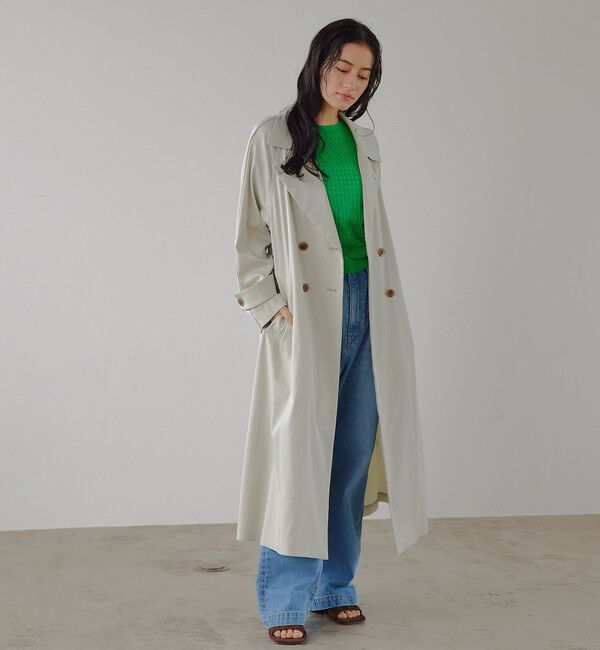 EMMEL REFINES「＜EMMEL REFINES＞EM Wボタン トロミ フレア トレンチコート」|トレンチコート|