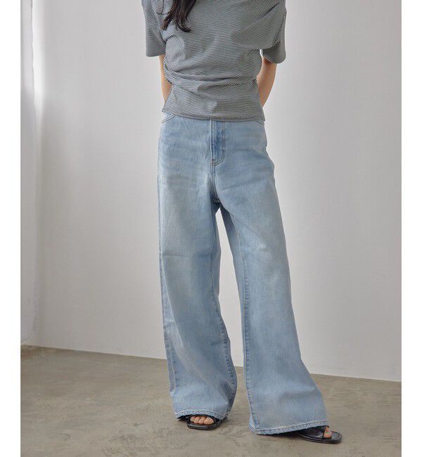 EMMEL REFINES「＜EMMEL REFINES＞EM ハイウエスト ワイド デニム」|チノ|