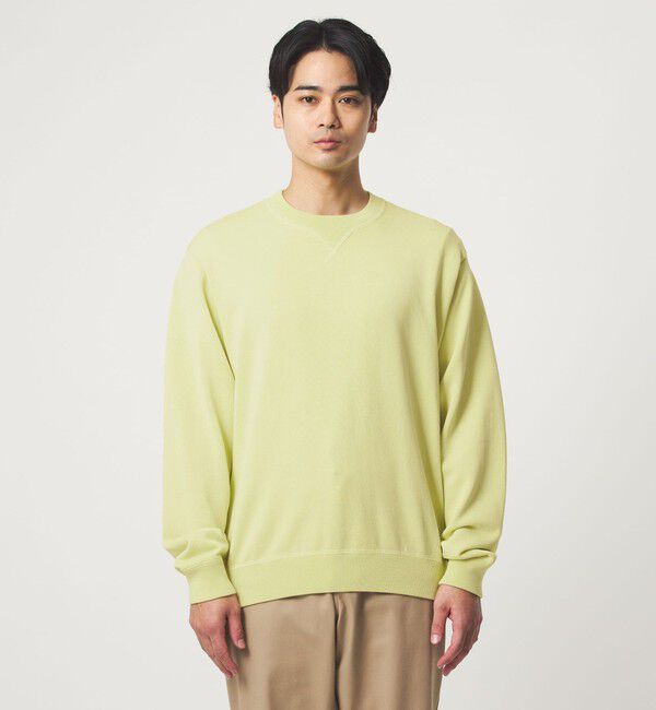 UNITED ARROWS green label relaxing「コットン シルク ミックス インレイ クルーネック ニット」|ニット・セーター|