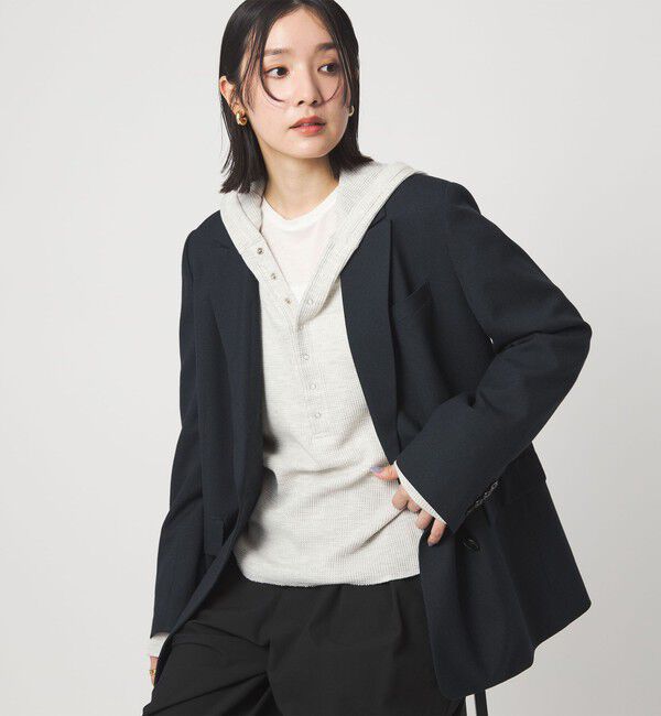 UNITED ARROWS green label relaxing「【WEB限定】＜at ease＞ワッフル フード ロングスリーブ カットソー」|Tシャツ・カットソー|