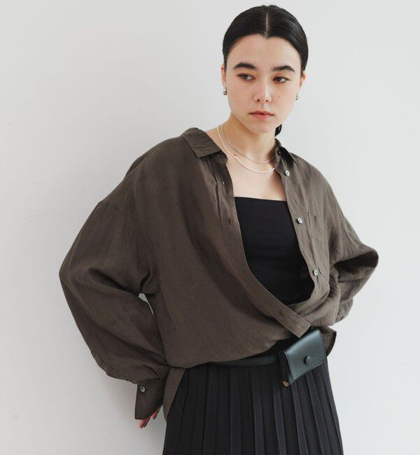 UNITED ARROWS green label relaxing「【結論シリーズ】リネン2WAYシャツ［size SHORTあり］」|シャツ・ブラウス|