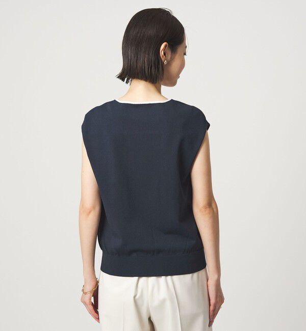 UNITED ARROWS green label relaxing「HIYOKE スクエアネック フレンチスリーブ ニット」|ニット・セーター|