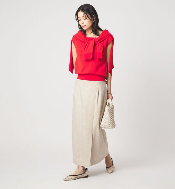 UNITED ARROWS green label relaxing「［size SHORTあり］リネンライク スリット タイト スカート」|タイト|