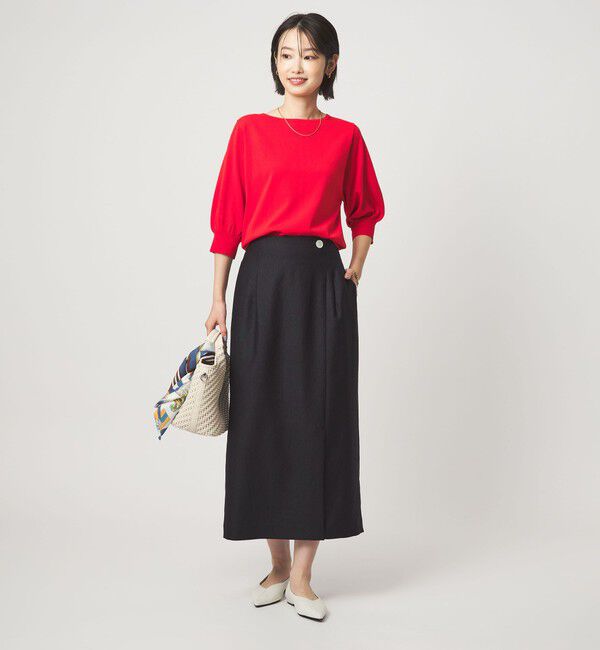 UNITED ARROWS green label relaxing「［size SHORTあり］リネンライク スリット タイト スカート」|タイト|