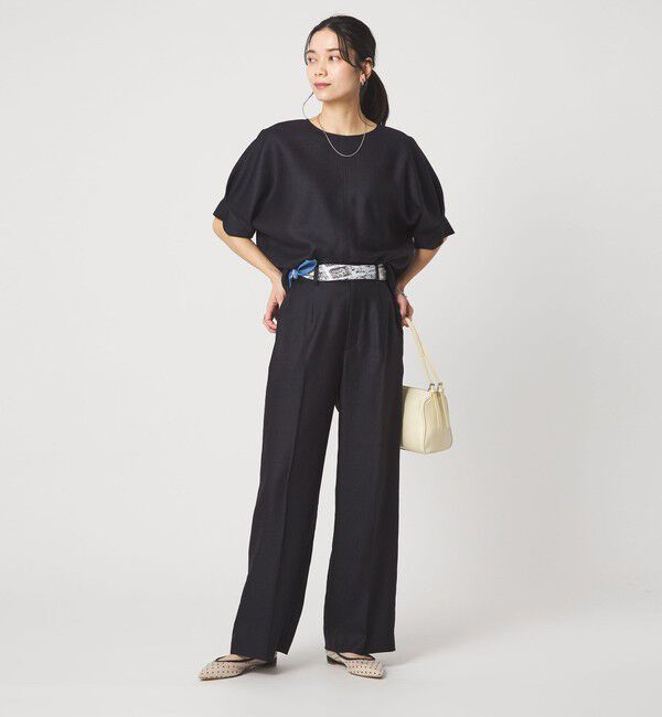 UNITED ARROWS green label relaxing「［size SHORT/TALLあり］リネンライク ストレート パンツ」|スラックス|