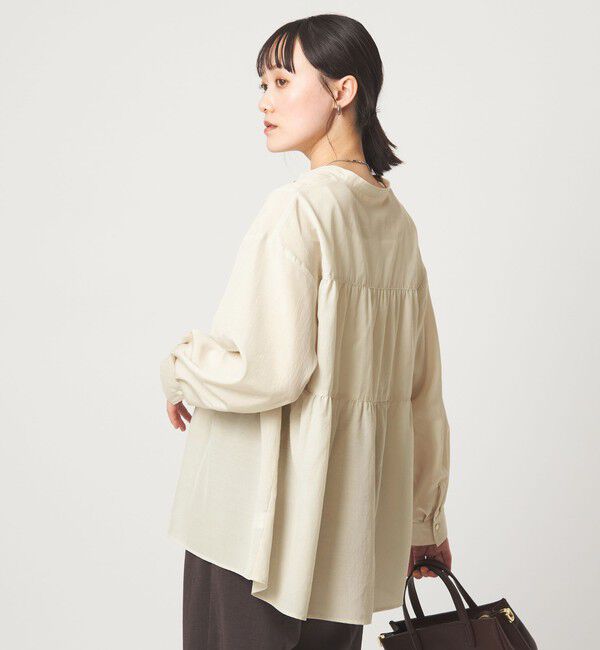 UNITED ARROWS green label relaxing「ボリューム ギャザー ハオリ ブラウス UVカット 接触冷感」|シャツ・ブラウス|