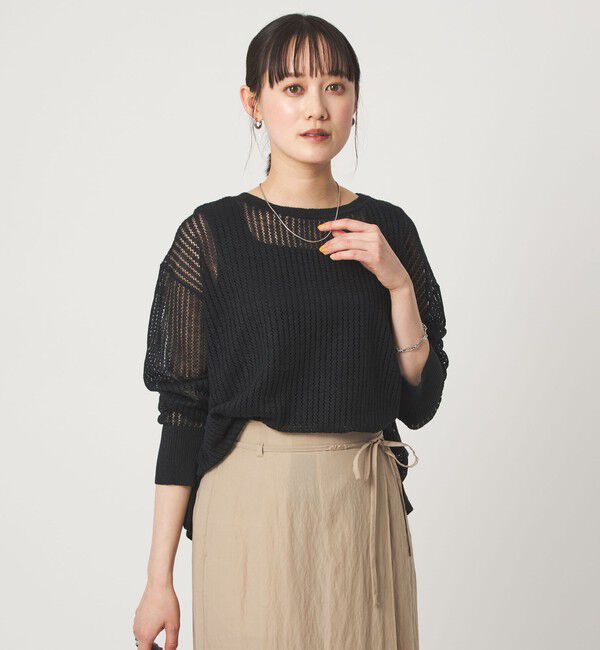 UNITED ARROWS green label relaxing「フレンチリネン メッシュ プルオーバー ニット」|ニット・セーター|