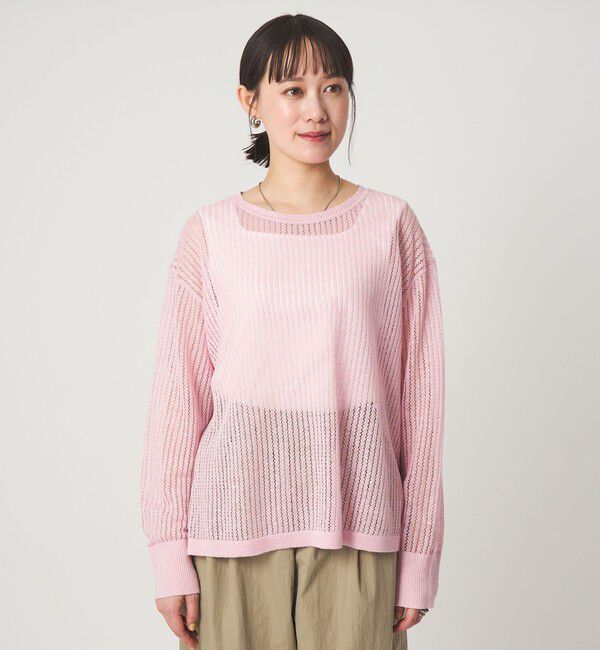 UNITED ARROWS green label relaxing「フレンチリネン メッシュ プルオーバー ニット」|ニット・セーター|