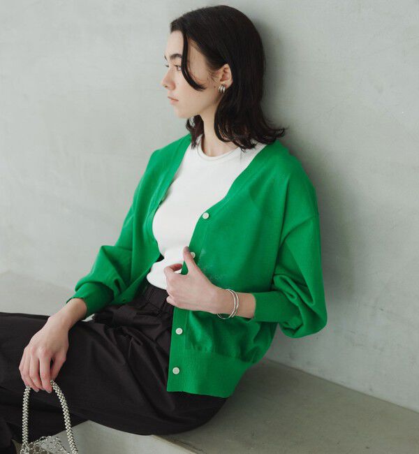 UNITED ARROWS green label relaxing「【結論シリーズ】ビューティーネック2WAYカーデ ウォッシャブル」|カーディガン|