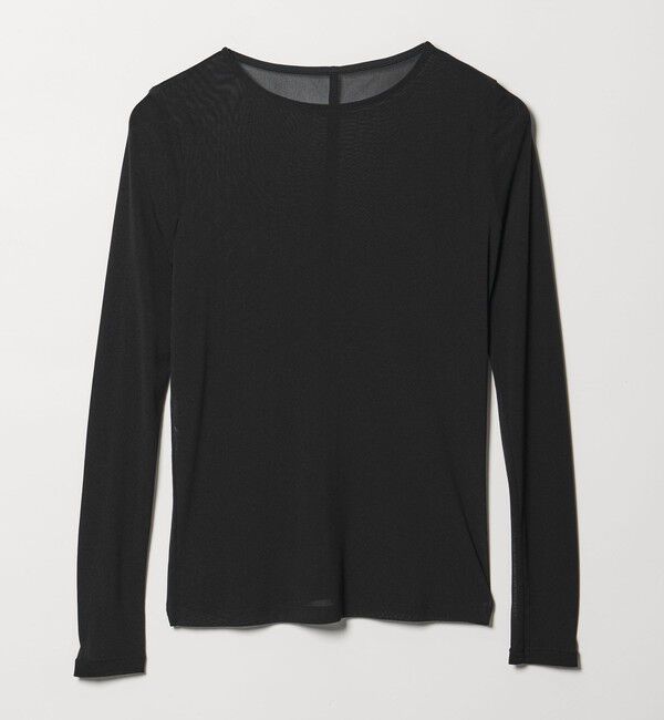 EMMEL REFINES「＜EMMEL REFINES＞EM ソフトチュール シアークルーネック」|Tシャツ・カットソー|BLACK
