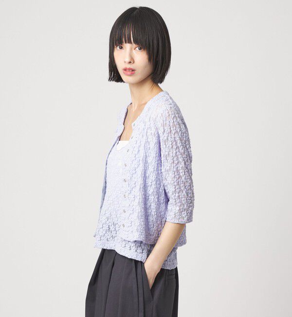 EMMEL REFINES「＜EMMEL REFINES＞EM カットレース カーディガン＆タンクトップ セット」|Tシャツ・カットソー|