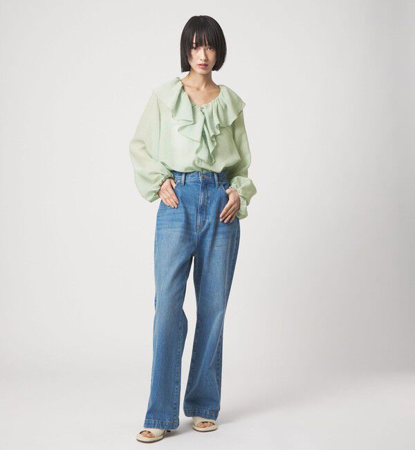 EMMEL REFINES「＜EMMEL REFINES＞EM スパンボイル フリル ブラウス」|シャツ・ブラウス|