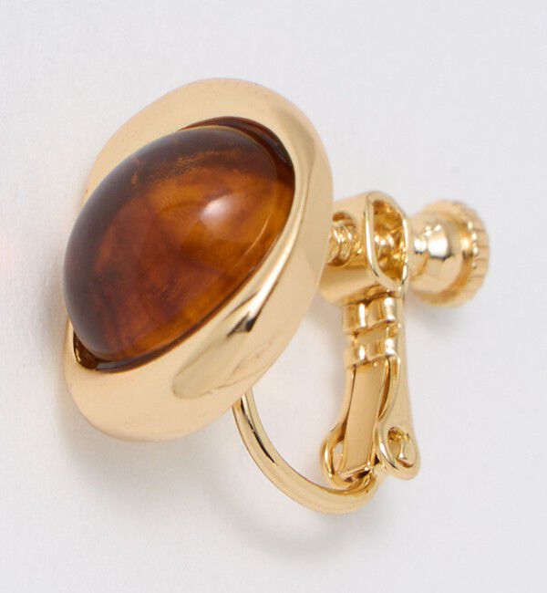 UNITED ARROWS green label relaxing「オーバルマーブル＆メタルフレーム イヤリング」|ピアス|