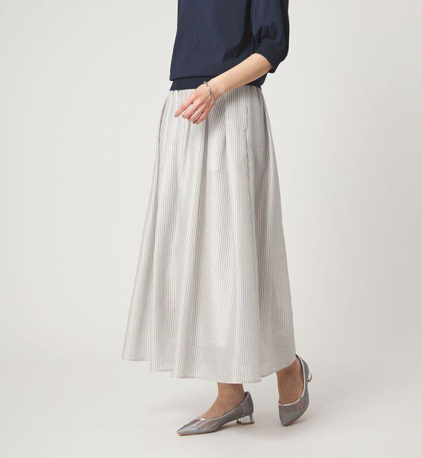 UNITED ARROWS green label relaxing「カールマイヤー タック ギャザー スカート」|フレア|