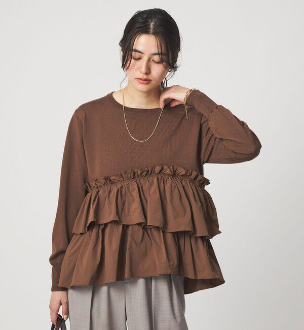 UNITED ARROWS green label relaxing「ティアード ドッキング プルオーバー ニット 3」|ニット・セーター|MD.BROWN