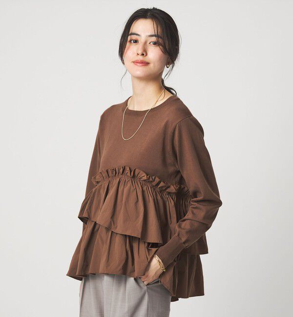 UNITED ARROWS green label relaxing「ティアード ドッキング プルオーバー ニット 3」|ニット・セーター|