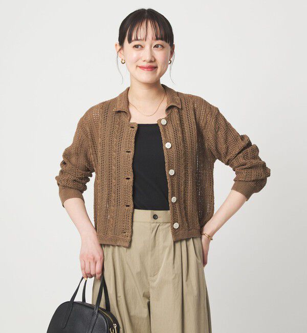 UNITED ARROWS green label relaxing「メッシュ ポロカーディガン ウォッシャブル」|カーディガン|