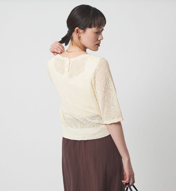 UNITED ARROWS green label relaxing「ノットヤーン ショートスリーブ プルオーバー ウォッシャブル」|ニット・セーター|