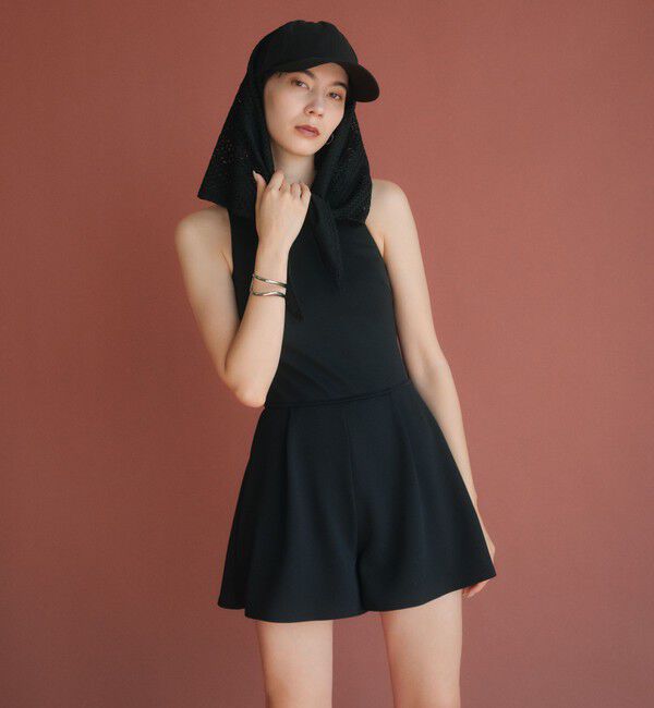 UNITED ARROWS green label relaxing「ジョーゼット風 バックオープン オールインワン スイムウェア / 水着」|スポーツ|BLACK