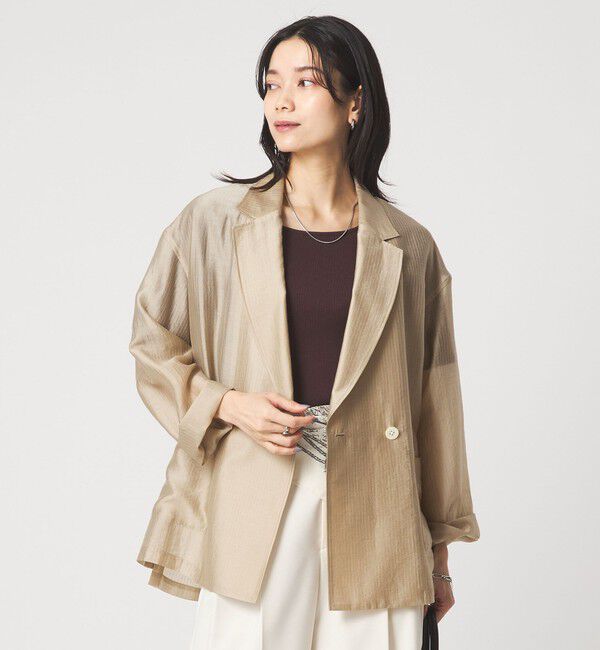 UNITED ARROWS green label relaxing「［size SHORTあり］VeryLight  ベリーライト シアー ストライプ ジャケット」|テーラードジャケット|