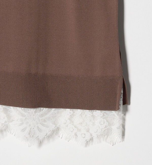 UNITED ARROWS green label relaxing「裾レース ドッキング ニット カーディガン」|カーディガン|