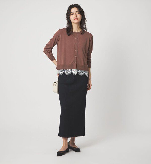 UNITED ARROWS green label relaxing「裾レース ドッキング ニット カーディガン」|カーディガン|