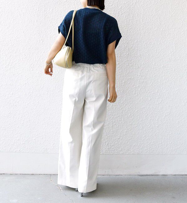 SHIPS for women「《一部追加予約》【WEB限定】〈手洗い可能〉アイレット クルーネック プルオーバー」|Tシャツ・カットソー|