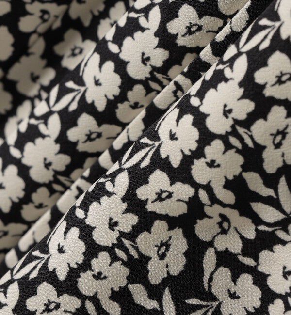 SHIPS for women「〈手洗い可能〉ドット / 花柄 バンドカラー サイド プリーツ ワンピース」|ワンピース|