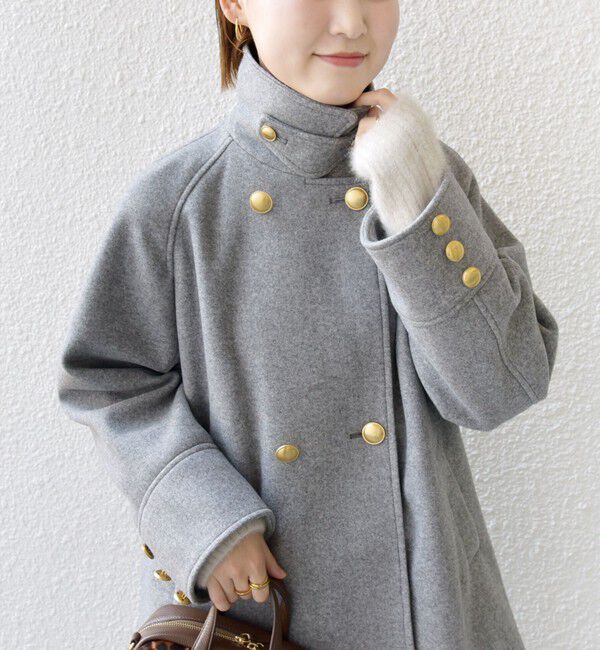 SHIPS for women「【WEB限定】〈手洗い可能〉ウール ライク ジャージー メルトン 2WAY Pコート」|ピーコート|
