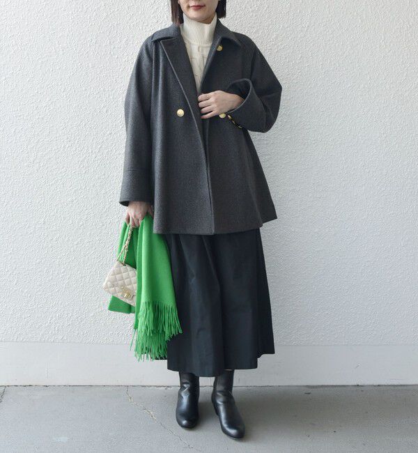 SHIPS for women「【WEB限定】〈手洗い可能〉ウール ライク ジャージー メルトン 2WAY Pコート」|ピーコート|