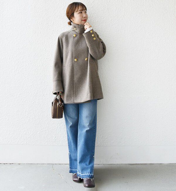 SHIPS for women「【WEB限定】〈手洗い可能〉ウール ライク ジャージー メルトン 2WAY Pコート」|ピーコート|