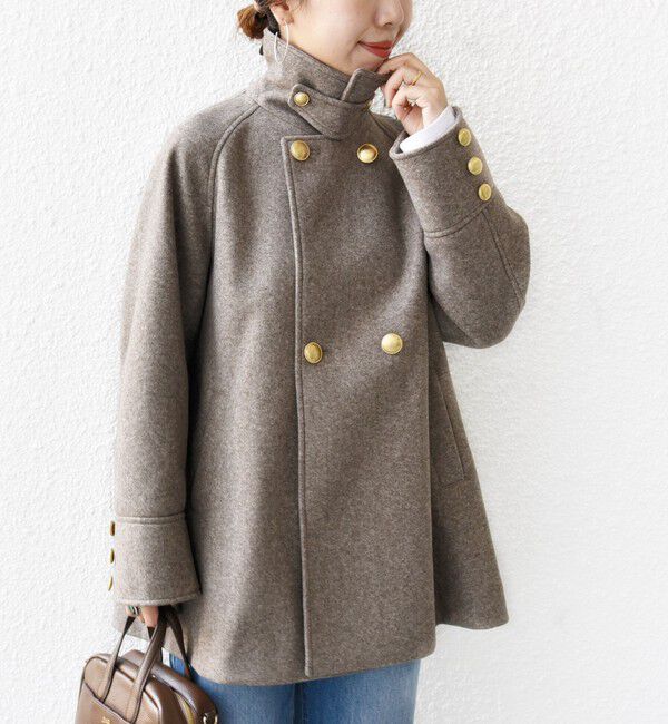 SHIPS for women「【WEB限定】〈手洗い可能〉ウール ライク ジャージー メルトン 2WAY Pコート」|ピーコート|