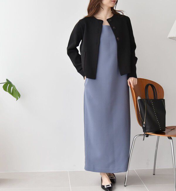 quaranciel「quaranciel:〈手洗い可能〉ノーカラー クラシカル ジャケット カーディガン」|カーディガン|