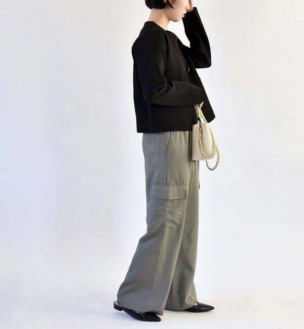 quaranciel「quaranciel:〈手洗い可能〉ノーカラー クラシカル ジャケット カーディガン」|カーディガン|