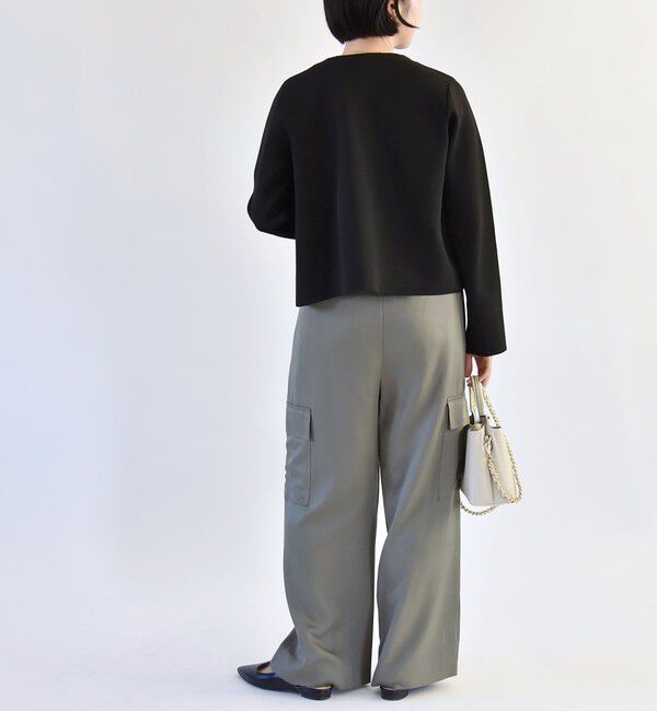 quaranciel「quaranciel:〈手洗い可能〉ノーカラー クラシカル ジャケット カーディガン」|カーディガン|