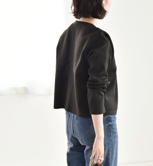 quaranciel「quaranciel:〈手洗い可能〉ノーカラー クラシカル ジャケット カーディガン」|カーディガン|