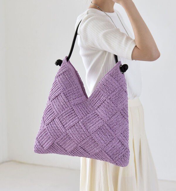 quaranciel「《一部追加予約》quaranciel: ワンハンドル Vカット メッシュ バッグ（A4対応）」|トートバッグ|ラベンダー