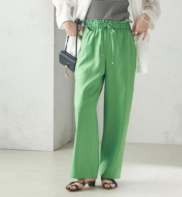 SHIPS for women「〈手洗い可能〉ツイル ドロスト パンツ」|その他|グリーン