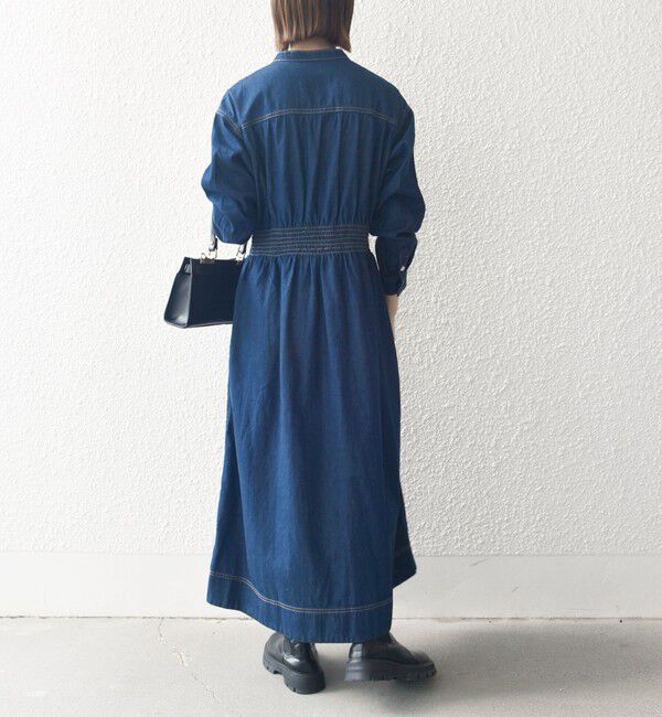 SHIPS any「SHIPS any: シャーリング デニム ポケット ワンピース ［SHIPS any DENIM］」|ワンピース|