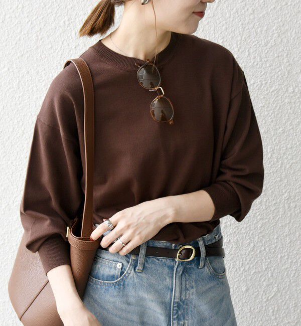 SHIPS any「SHIPS any:〈手洗い可能〉スウェットライク ニット プルオーバー」|ニット・セーター|